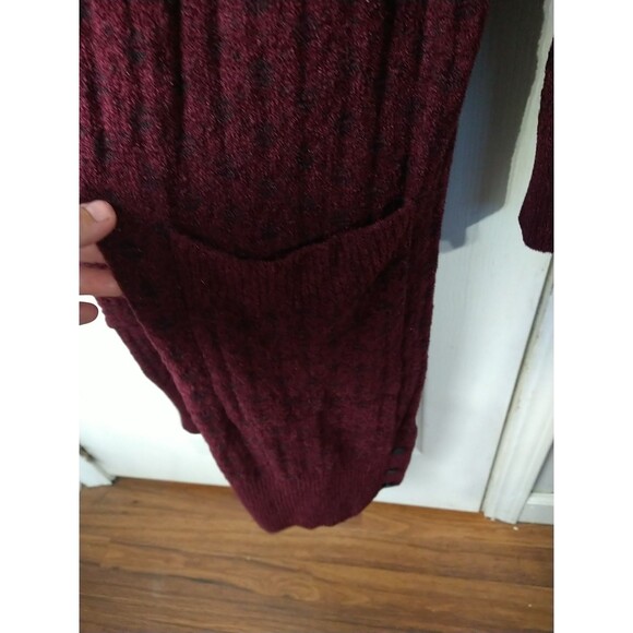 CENY Woman M Burgundy Duster Cardigan Sweater Pockets LS Casual Comfort NWOT - Picture 6 of 8
